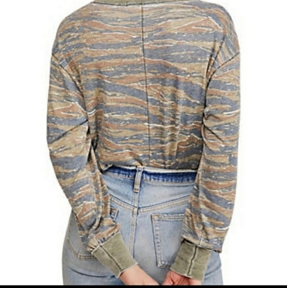 Free people tiger combo camouflage shirt sz S NWT - Picture 3 of 8